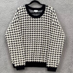 Cyrus Black and White Houndstooth Sweater